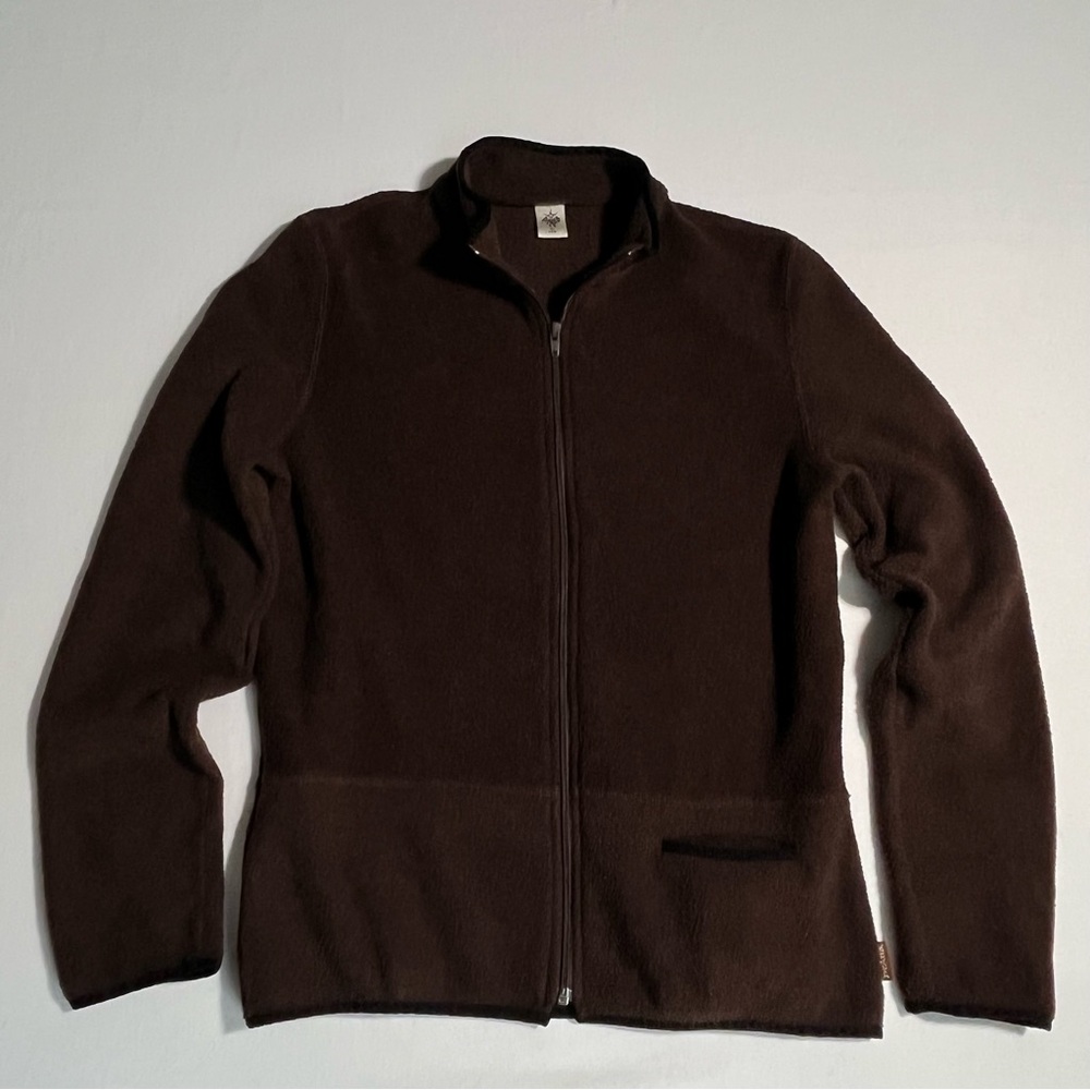 PRANA Woman’s Brown Active Fleece Full Zip Casual Top Jacket Sweatshirt Size L